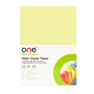 กระดาษสี A4 80 แกรม ONE สีเหลือง (500 แผ่น)