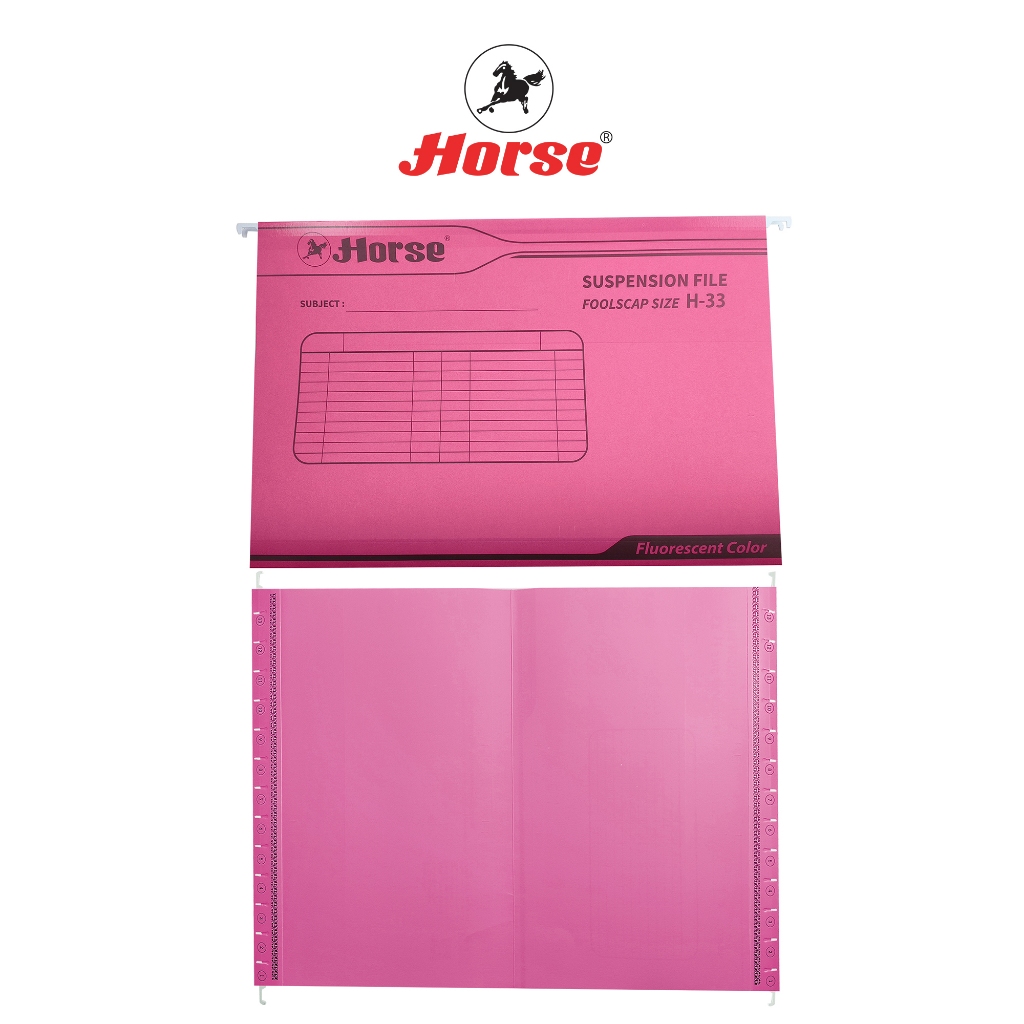 แฟ้มแขวนปกกระดาษ F/C ตราม้า H-33 สีชมพู
