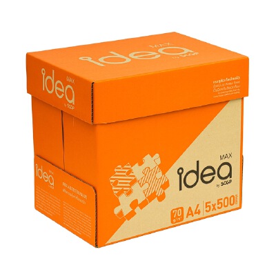 กระดาษถ่ายเอกสาร A4 70 แกรม IDEA MAX (กล่อง 5 รีม)