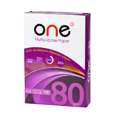 กระดาษถ่ายเอกสาร A4 80 แกรม ONE (1 รีม 500 แผ่น)