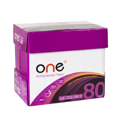 กระดาษถ่ายเอกสาร A4 80 แกรม ONE (กล่อง 5 รีม)