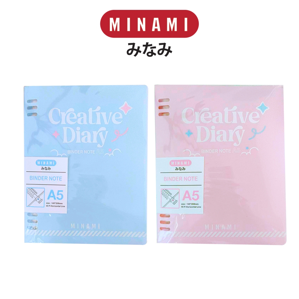สมุดโน้ตปกพลาสติก A5 40 แผ่น ตรามินามิ